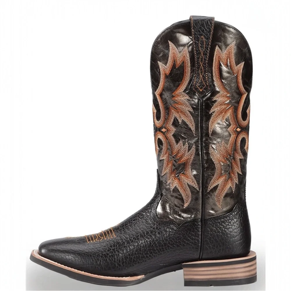 Ariat Boys Square Toe Tombstone Leather Western Cowboy Boots